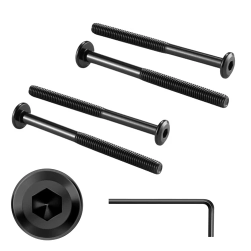 Socell M8x100mm 10Pcs Flat Head Hex Socket Cap Screws Bolts,Furniture Screws,Carbon Steel,Partial Thread, Black Oxide by Socell (with Hex Spanner)