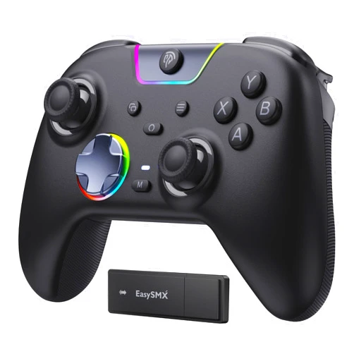 EasySMX X05Pro Wireless PC Controller – Quiet-Press Buttons, 2-Stage Impulse Triggers, 2 Programmable Buttons, Hall Joysticks, 1000mAh Battery, 1000Hz Polling Gaming Controller for PC/Switch/Android/iOS