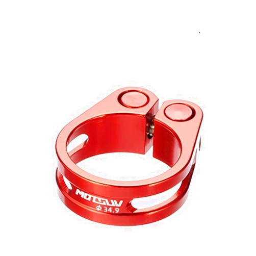 LWITDOG Bike Seat Post Clamp 31.8/34.9mm Aluminum Alloy Road Bike Seat Clamp Hollow Locking Mountain,Road Bike (Red（34.9mm）)
