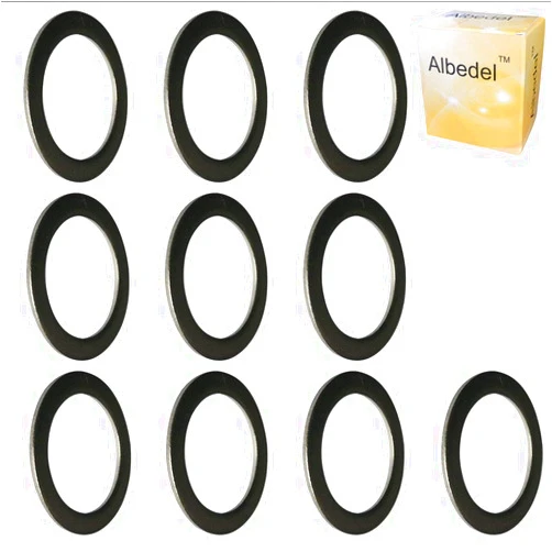 Albedel 10 pc Pedal Washers 20mm x 15mm w/ 1mm Thickness Stainless Steel Replacement Silver for Mountain Bike Road Bike