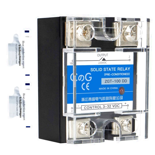 CGELE CG Solid State Relay SSR-100DD DC to DC Input 3-32VDC To Output 5-240VDC 100A Single Phase Plastic Cover…