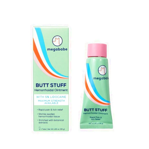 Megababe Hemorrhoidal Ointment | with 5% Lidocaine | Rapid Pain & Itch Relief | Shrinks Swollen Hemorrhoidal Tissue | 1.25 oz