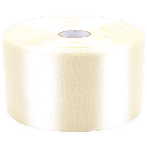 Nsilu 2 inch Satin Ribbon 50 Yards Solid Fabric Ribbons Roll for Gift Wrapping, Satin Weddings,Flower Bouquet, Invitations,Sewing,Party Decorations (Rice White, 2 inches)