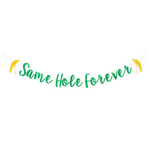 Talorine Same Hole Forever Golf Banner,Golf Bachelor Party Decorations,Funny Bachelor Bridal Shower Party Supplies,Green Glitter