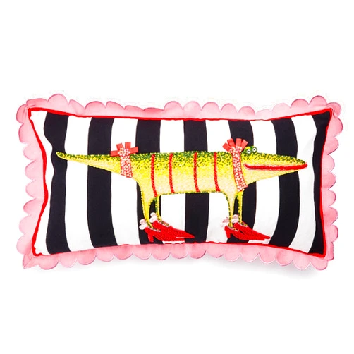 MACKENZIE-CHILDS Throw Pillow, Decorative Pillow, Patience Brewster Gloria Alligator