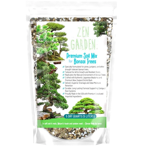 GARDENWISE Zen Garden Bonsai Soil Mix – Fast-Draining & Organic for Junipers, Pines, and Drought-Tolerant Bonsai Trees – Handcrafted in The USA with Japanese Akadama & Pumice (10 quarts)