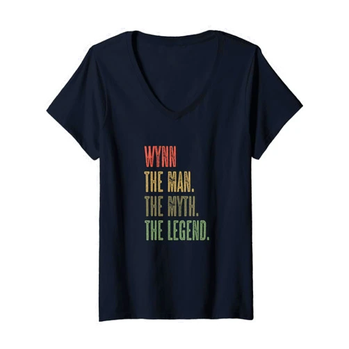 For Someone Named WYNN WYNN - the Man the Myth the Legend | Myth Legend Name - V-Neck T-Shirt