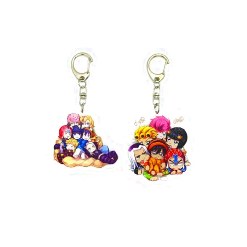 EBTY DREAMS Inc. - Set of 2 JJ Bizarre Adventure Acrylic Keychain Giorno Giovanna, Bruno Buccellati, Guido Mista, Pannacotta Fugo, Leone Abbacchio, Narancia Ghirga, Trish Una