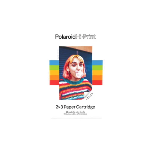 Polaroid Hi-Print Paper - 2x3 Paper Cartridge (20 Sheets) Dye-Sub (Not Zink) Cartridge, Single Pack