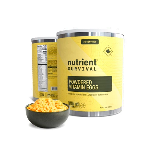 Nutrient Survival 70 Egg Equivalent Nutrient Survival Vitamin Powdered Eggs Blend, Freeze Dried Prepper Supplies & Emergency Food Supply, 33 Essential Nutrients, Gluten Free, Shelf Stable Up to 25 Years