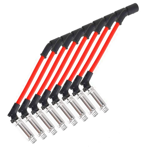 Cozywind 10.2MM Spark Plug Wire Set Ignition Cable Silicone Jacket Silicone Boot Ends fits for GM Suburban Corvette Silverado 1500-2500 99-06 LS1 VORTEC 4.8L 5.3L 6L V8 48322R 48322 (Red)