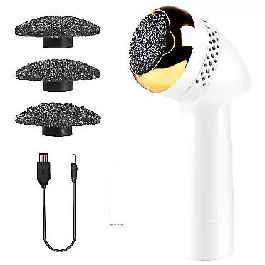 YSYS Electric Vacuum Foot Grinder, Foot Callus Remover 3000 RPMS-95% Absorption Rate, Portable Rechargeable Dead Skin Remover for Feet(White) (Avg)