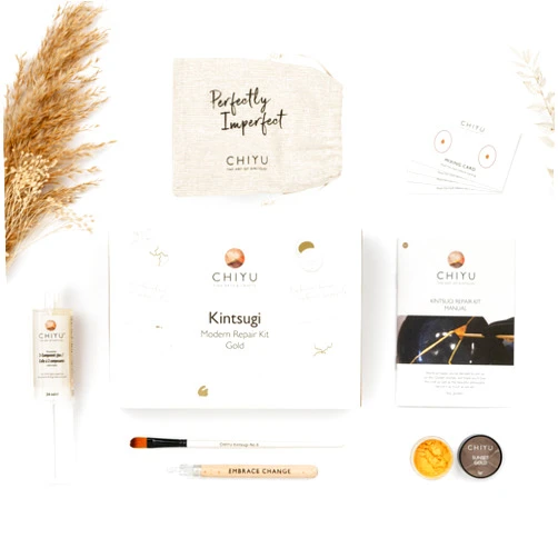 CHIYU Kintsugi Repair kit: Modern Repair Kit - Gold - Gold Glue - Food Safe - Dishwasher Safe - The Most Complete and Durable Kintsugi kit