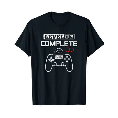 Funny 3rd Wedding Anniversary Gifts Co. Level 3 complete 3rd Wedding Anniversary Video Gamer Him Her T-Shirt