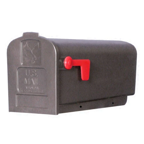 Gibraltar Deluxe Polybox Plastic Post Mounted Black Mailbox 9-9/16 in. H x 7-7/8 in. W x 19-3/8 in. L