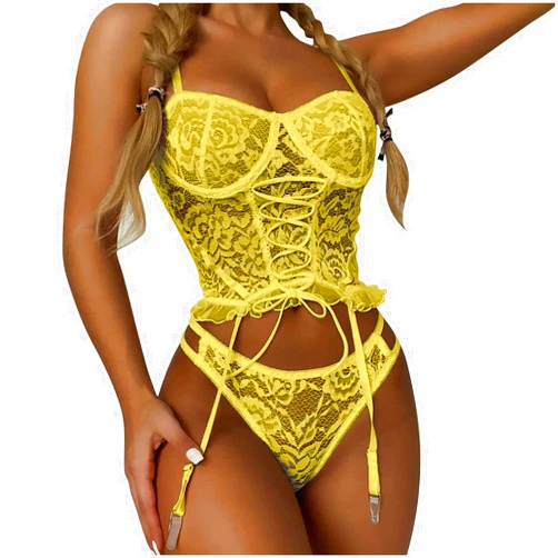 Generic Underpants Transparent Underwear Lingerie Outfits Sexy Gloves Women Lace Pajamas Teddy Lingerie for Women