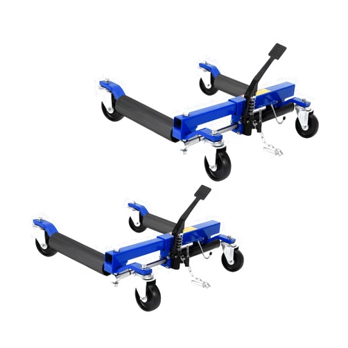 EliteEdge Car Wheel Dolly Jack, 3000LBS Capacity Wheel Dolly with Hydraulic Tire Jack & Twin Rollers, Heavy Duty Rollers with Foot Pedal for Tire Auto Repair Moving - Set of 2