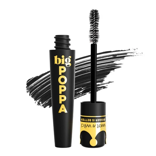 wet n wild Big Poppa Mascara- Volumizing, Lifting, Lengthening, Nourishing, Paraben Free, Cruelty-Free & Vegan - Blackest Black