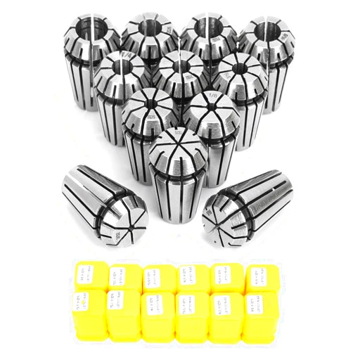 SILIVN 12pcs ER16 Spring Collet Set for CNC Engraving Machine and Milling Lathe Tool Workholding Engraving Collets