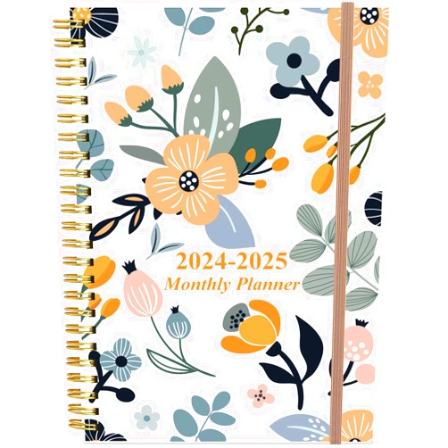Heveboik 2024-2025 Monthly Planner - July 2024 - December 2025, Two Pages Per Month, 18 Monthly Calendar/Planner with Tabs, Strong Twin-Wire Binding, Inner Pocket, 6.4