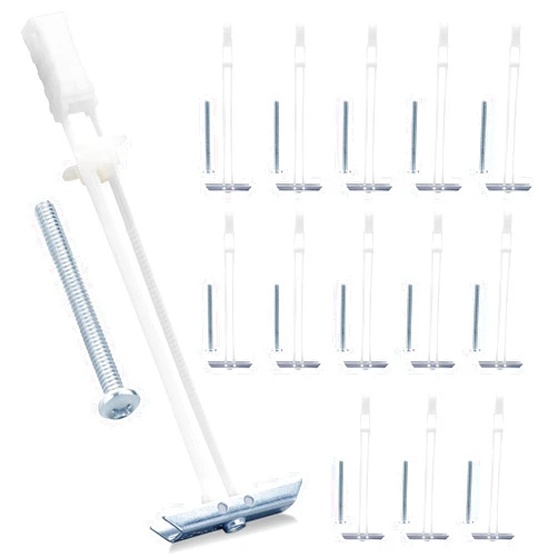 TeikBuce Drywall Anchor with Included Bolts for 1/4”-20 Fastener Size, Heavy Duty Hollow Drywall Anchors kit for TV Mounting, Stainless Steel Wall Anchors Holds Up to 270 Pounds Each in 1/2-in Drywall-14 Pack