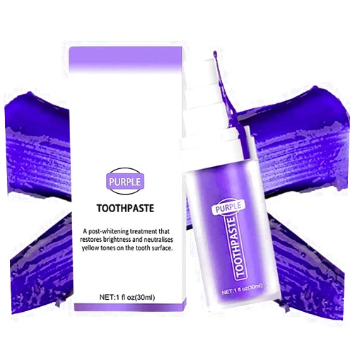 Rnlrclrl Purple Toothpaste for Teeth Whitening, Purple Toothpaste Whitening, Purple Teeth Whitening, Teeth Whitening Booster, Color Corrector Toothpaste