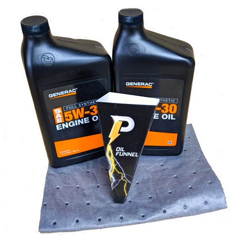 Generac 5W30 Full Synthetic Engine Oil Quart (Pack of 2) with Funnel