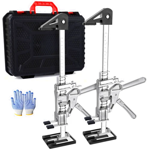 NAVONA 2 Pack Labor Saving Arm Jack, 15.35 Inch Height Adjustment Lifting Device, 440LBS Lifter Jack for Installing Cabinets, Doors, Furniture, Windows