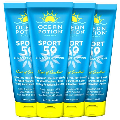 Ocean Potion SPF 50 Scent of Sunshine Sunscreen Lotion, 3.4 Ounce (Pack of 4)