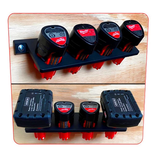 Generic Battery Holder for Milwaukee M12,12V Battery Holder Milwaukee,Battery Storage for Milwaukee,Wall Mount for Milwaukee 12V Batteries,Grey