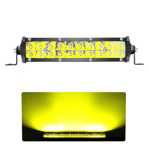 LIGHTBOSS 7 Inch Amber Slim LED Light Bar 60W 6000lm 12V-60V, Thin LED Work Lights Offroad Auxiliary Driving Fog Light Bar for Truck ATV UTV RV RZR Golf Cart Lawnmower Snowblower Tractor, 1 Pack