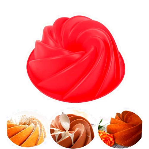 HOMUT Silicone Bundt Cake Pan, 9 Inch Silicone Bunte Cake Pan Non Stick Baking Molds Cake Baking Pans Silicone Jello Molds Perfect Bakeware for Cake Jello Gelatin Bread Para Donut