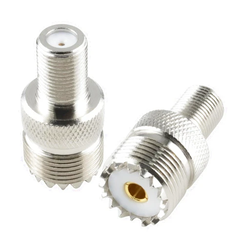 Boobrie 2PCS SO239 UHF Female to F Female Adapter SO-239 RF Coax Coaxial Connector UHF to F Type Connector for TV Antenna Wireless LAN Devices Wi-Fi Radios External Antenna