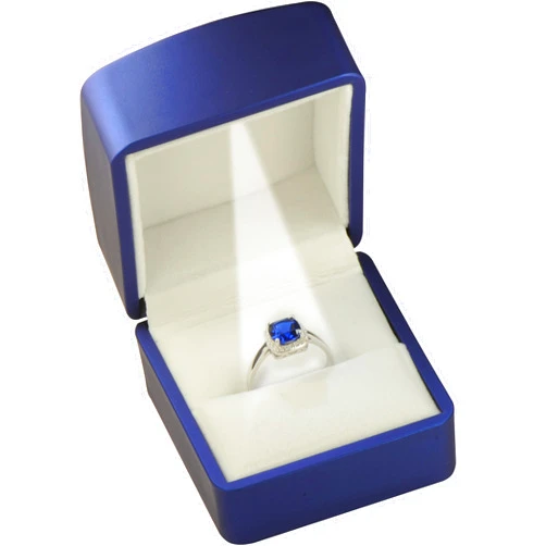 The Jewellery Pak LED Blue Ring Box for Proposal, Wedding, Engagement..Luxury Arc Shaped Top Design LED Ring Jewelry Gift Box with Light for Men for Women