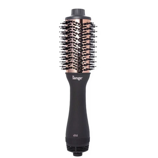 L'ANGE HAIR Le Volume 2-in-1 Titanium Blow Dryer Brush | Hot Air Brush in One with Oval Barrel | Hair Styler for Smooth, Frizz-Free Results for All Hair Types (Black - 60 mm)