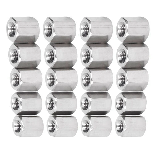 Hyuduo 20PCS Hex Coupling Nut Stainless Steel Rustproof M4 X 0.7 8 L10mm 6 Sides Connector Nuts for Installation,Fastening Parts Hex Nuts Flange Nuts Stainless Steel Rod Coupling Nuts