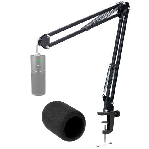 WIBOND For Razer Seiren X Boom Arm - Mic Stand with Reduce Wind Noises Mic Foam Cover, 3/8
