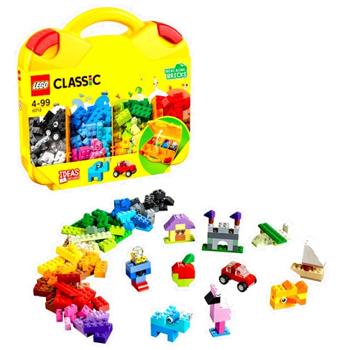 LEGO Classic Creative Suitcase 10713 - Includes Sorting Storage Organizer Case with Fun Colorful Building Bricks, Preschool Learning Toy for Kids, Boys and Girls Ages 4 Years Old and Up