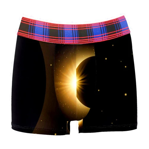 Solomon_Denny Black Space Sky Background With Solar Eclipse Men's Underwear Boxer Briefs All Day Comfort Mens Wide Waistband M L XL XXL