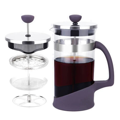 Kitchenexus French Press Coffee Maker, Coffee Press & Tea Maker with Stainless Steel Filter, Portable Glass Coffee Press with 4 Filter Screens 32oz/1000ML, Ideal for Camping Travel