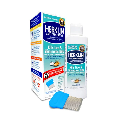 LIJA Herklin Lice Killing Shampoo Kills Lice & Eliminates Nites Includes Lice Comb