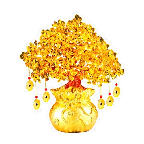 Bodycarewl Crystal Money Tree Feng Shui Bonsai, Lucky Bonsai Style Wealth Ornaments for DIY Home Shop Office Feng Shui Decorations,XL