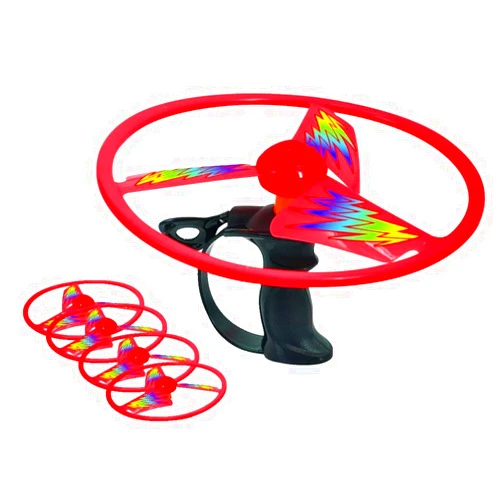 Discovery Toys Sky Spin Flying Aerial Disc Launcher Deluxe Edition |4 Large Wings Kid-Powered Learning | STEM Toy Early Childhood Development 6 Years and Up
