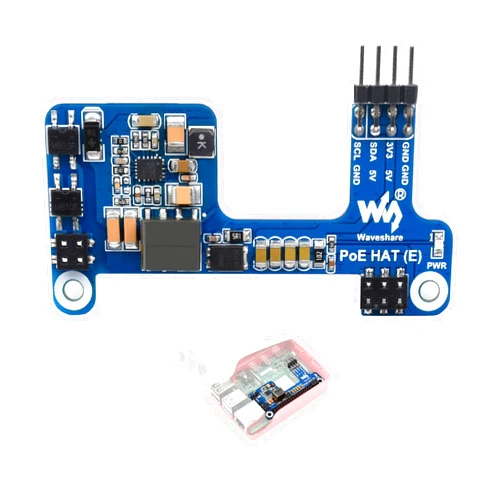 Waveshare PoE HAT (E) Compatible with Raspberry Pi 3B+/4B 802.3af-Compliant, Fully Isolated Switched-Mode Power Supply (SMPS)