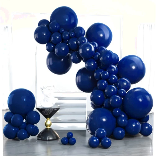 PartyWoo Navy Blue Balloons, 100 pcs Pearl Navy Blue Balloons Different Sizes Pack of 18 Inch 12 Inch 10 Inch 5 Inch Balloons for Balloon Garland Arch as Party Decorations, Birthday Decorations