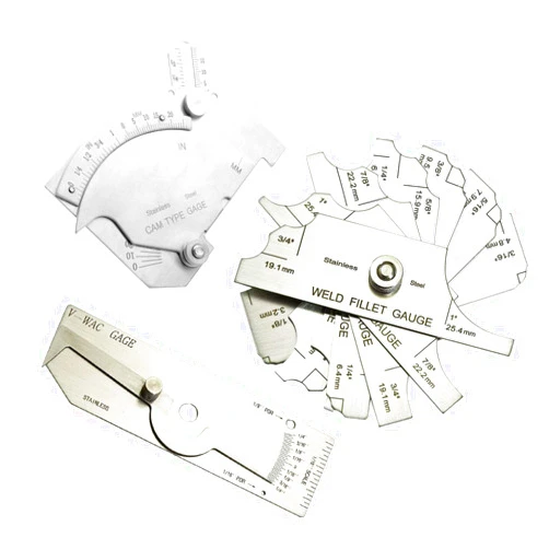 Carkio V-WAC Gage Biting Edge Stainless Steel Welding Gauge + 7 Piece Fillet Weld Gauge Gage Set + MG-8 Bridge Cam Gage Welding Gauge kit