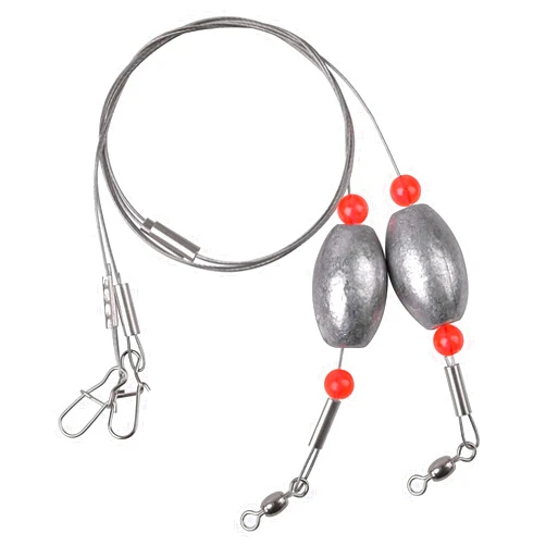 OROOTL Fishing Egg Sinker Rigs, 8pcs Catfish Rigs Saltwater Flounder Rigs Fishing Wire Leader Rigs with Egg Weights Swivel Snaps Fishing Ready Rigs Bottom Rig