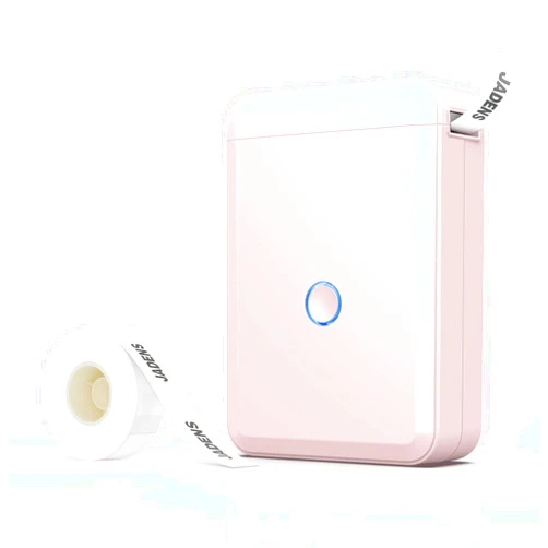 JADENS Label Maker Machine with Tape, Portable Bluetooth Label Printer for Storage, Light Pink