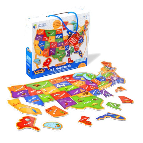 Learning Resources Magnetic U.S. Map Puzzle - Educational Map of the United States of America, Geography Matching Games, Kids Homeschool and Classroom Must Haves, Gifts for Boys and Girls