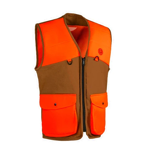 TKLoop Upland Hunting Vest with Multi Pockets Brown/Orange Upland Game Field Bird Hunting Vest